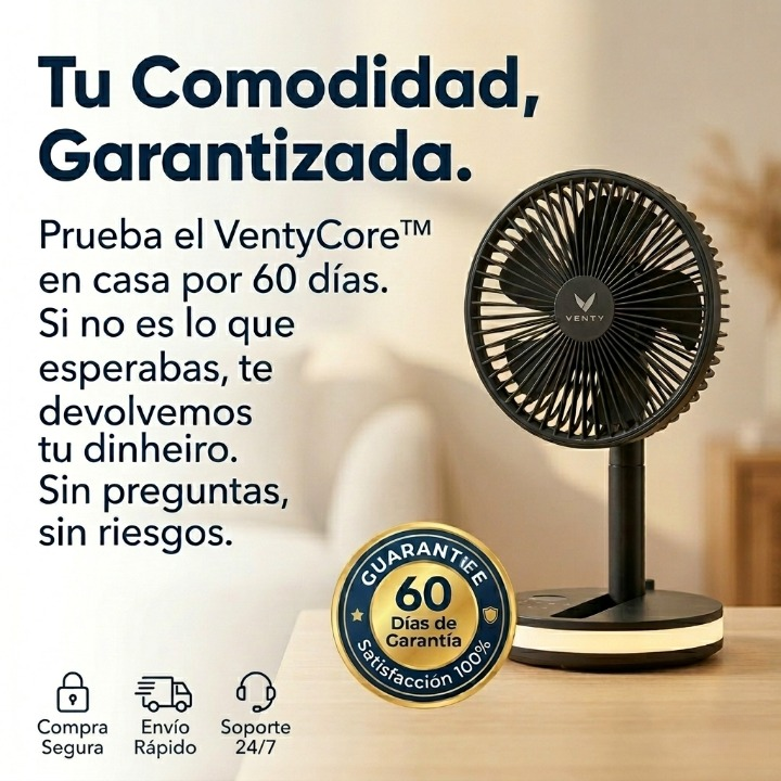 (Refresca, Ilumina y Nunca Te Quedes Sin Batería) VentyCore™ Sistema de Aire 3 en 1